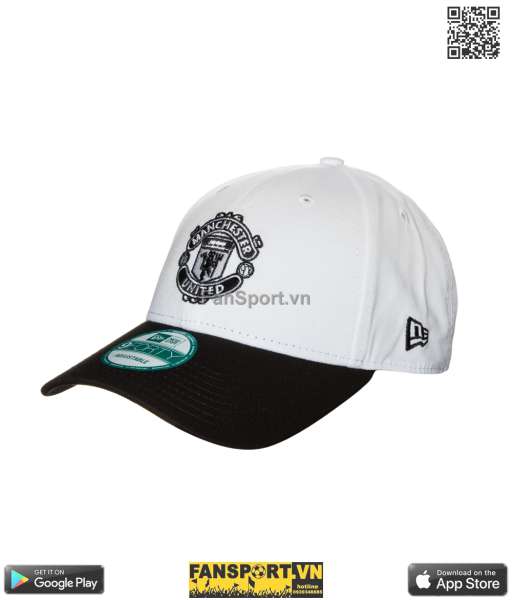 Nón Manchester United New Era 9Forty white black cap hat BNWT