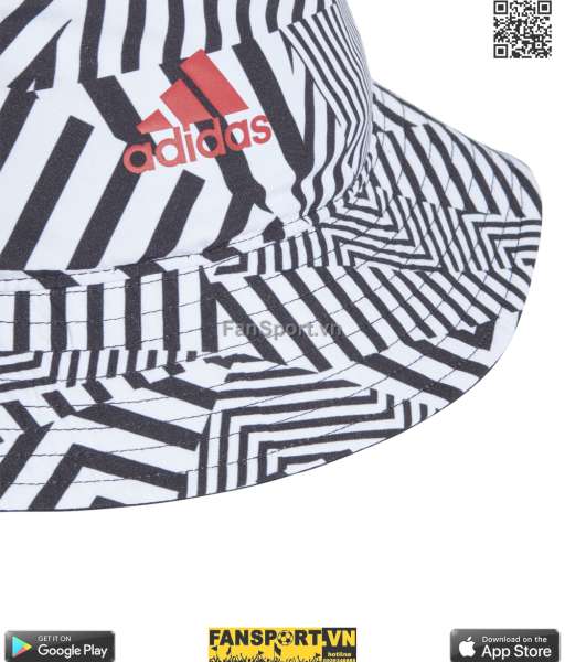 Nón Manchester United Adidas bucket hat cap white black Adidas GL4661