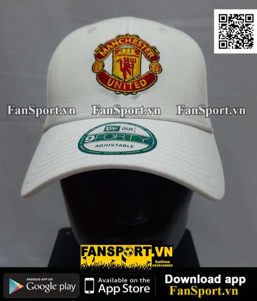 Nón Manchester United New Era 9Forty white cap hat BNWT