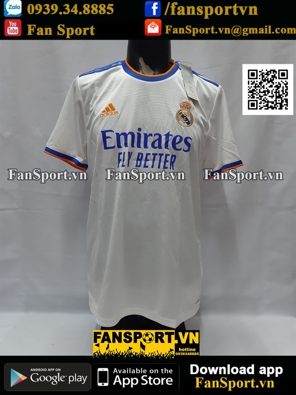 Áo Đấu Real Madrid 2021 2022 Home Shirt Jersey White Adidas Gq1359 |  Fansport.Vn