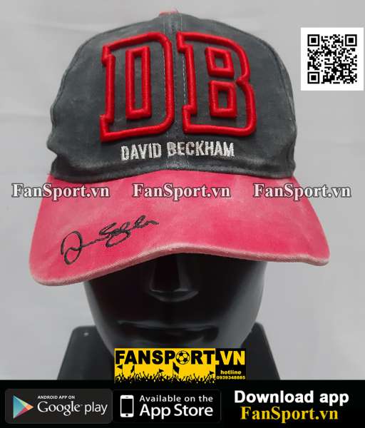 Nón thêu chữ ký David Beckham 7 Manchester United red cap hat