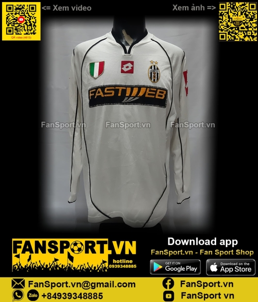 Áo đấu Juventus 2002 2003 away white jersey shirt Lotto long sleeves