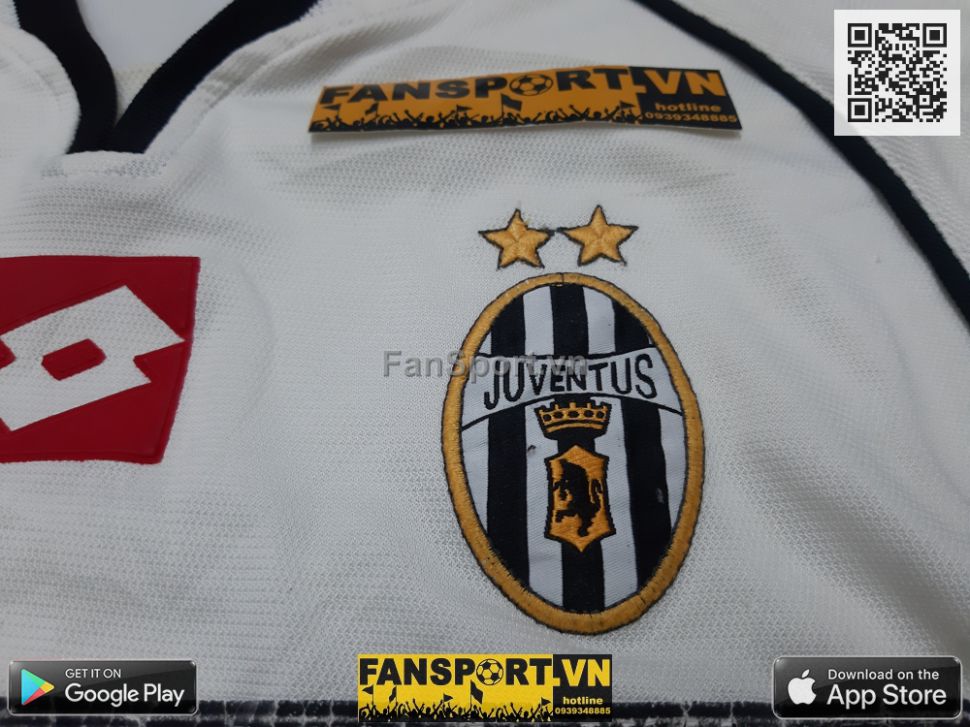 Áo đấu Juventus 2002 2003 away white jersey shirt Lotto long sleeves