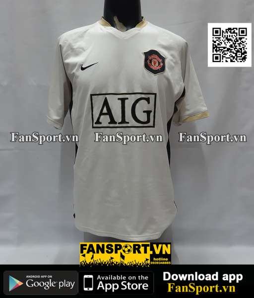 Áo đấu Manchester United 2006-2007-2008 away shirt jersey white 146817