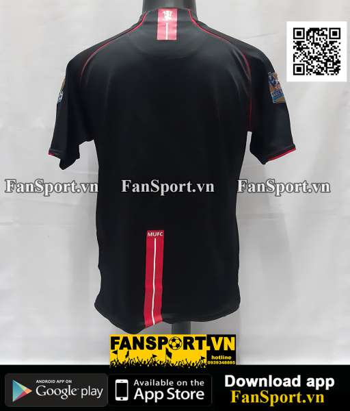Áo đấu Manchester United 2007-2008 away shirt jersey black 238347