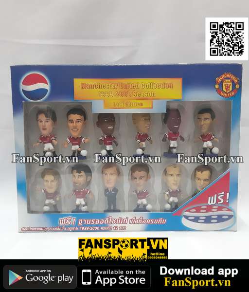 Box Manchester United 1998-1999-2000 home corinthian Pepsi figure set
