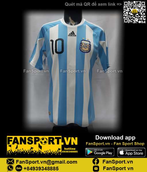 Áo Messi 10 Argentina 2010 2011 home shirt jersey blue white P47066