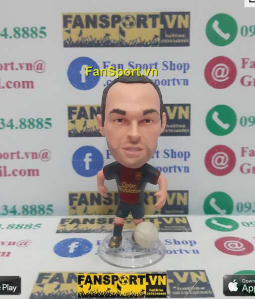 Tượng Andres Iniesta 8 Barcelona 2012 2013 home red blue kodoto