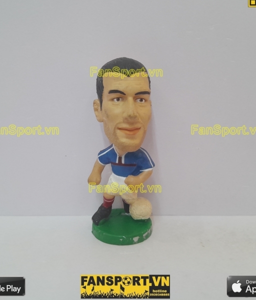 Tượng Zinedine Zidane 10 France 2000-2001-2002 home blue pocket sport