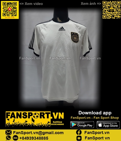 Áo tập training Germany 2010-2012 shirt jersey white P41467 adidas