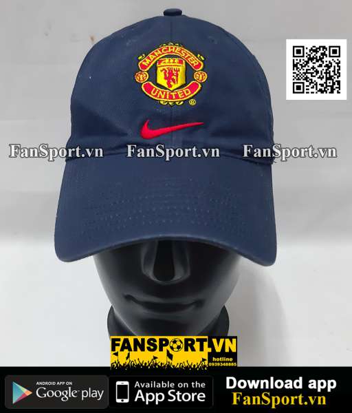 Nón Manchester United Vodafone away blue cap hat 595796 Nike