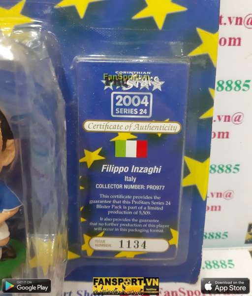Tượng Filippo Inzaghi 9 Italy 2003 2004 home blue corinthian PRO977