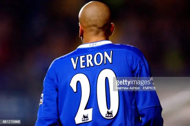 Áo đấu Veron 20 Chelsea 2003 2004 2005 home shirt jersey blue Umbro