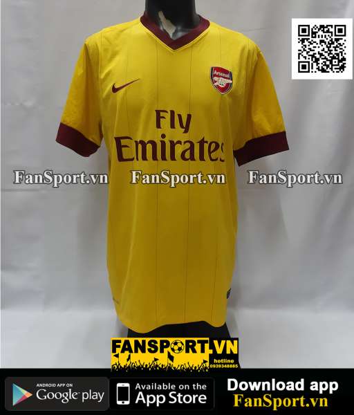 Áo Arsenal 2010-2011 away 2012-2013 third shirt jersey yellow 386824