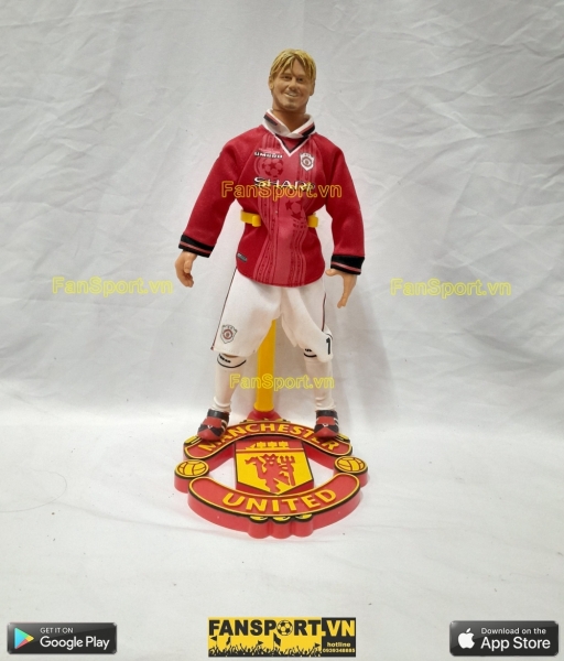 Tượng David Beckham 7 Manchester United Hero Treble 1999 figure red