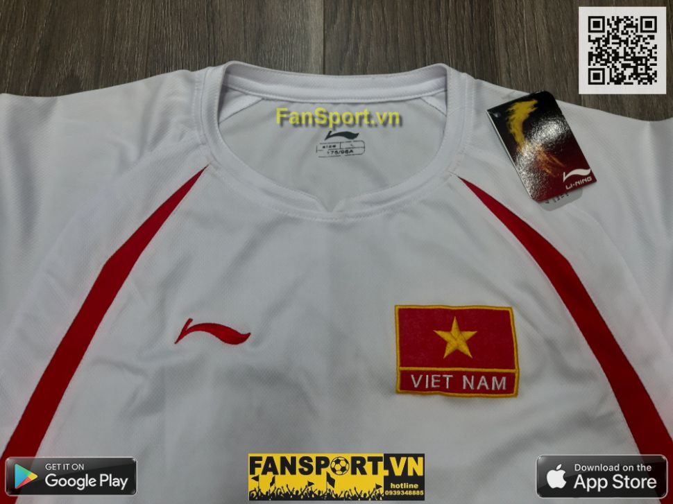 Áo đấu Việt Nam 2007-2008 away trắng shirt jersey Vietnam Li-ning BNWT