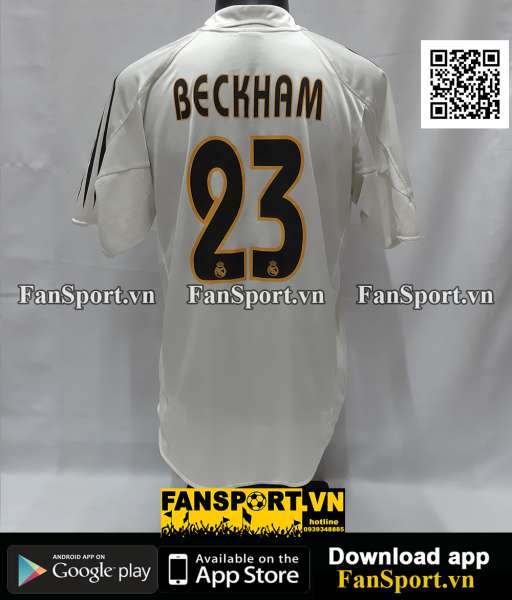 Áo đấu Beckham 23 Real Madrid 2004-2005 home shirt jersey white 367841