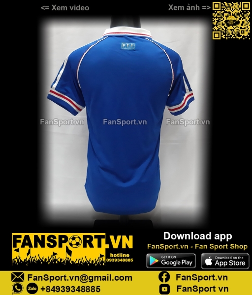 Áo đấu France World Cup 1998 1999 2000 home blue shirt jersey Adidas