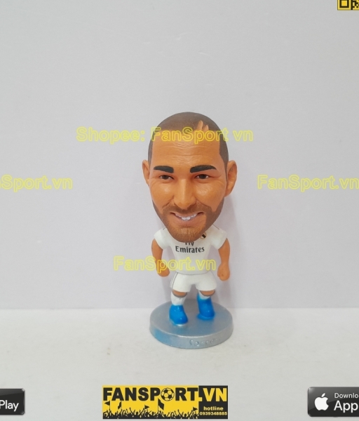 Tượng Karim Benzema 9 Real Madrid 2015-2016 home white soccerwe