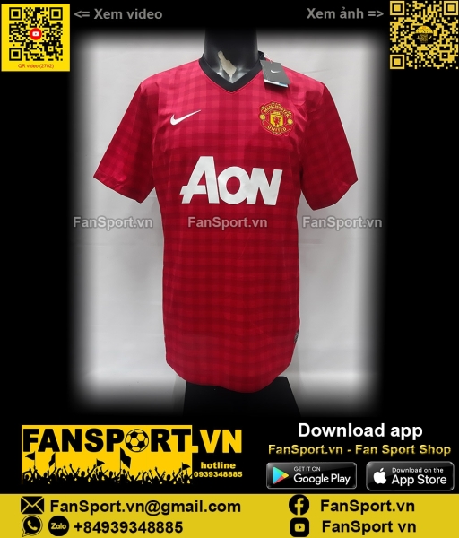 Áo đấu Manchester United 2012-2013 home shirt jersey BNWT Nike 479278