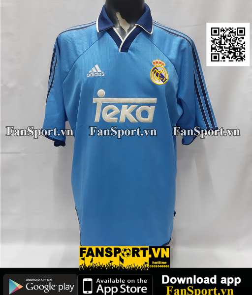 Áo đấu Real Madrid 1999 2000 third blue shirt jersey L906400