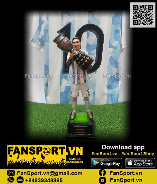 Tượng Messi 10 Argentina Copa America 2021 winner handmade home trophy