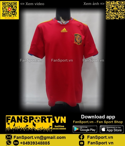 Áo đấu Spain 2010-2011 home red shirt jersey World Cup P47902 Adidas