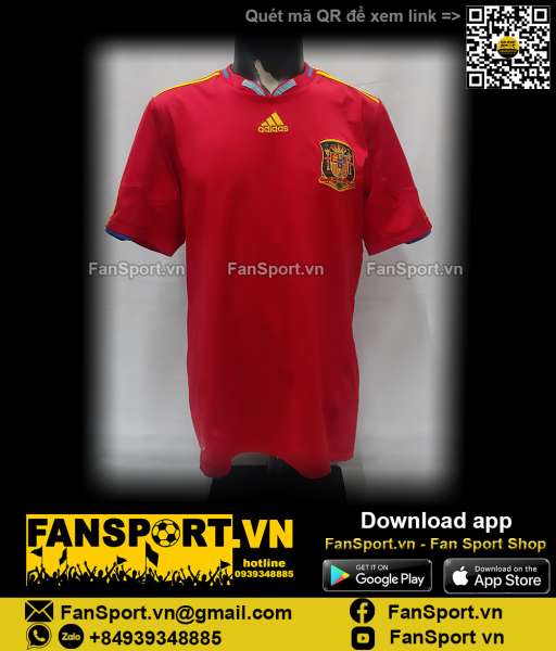 Áo đấu Spain 2010-2011 home red shirt jersey World Cup P47902 Adidas