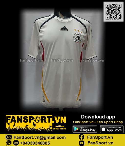 Áo đấu Germany 2005-2006 home shirt jersey white 088339 Adidas