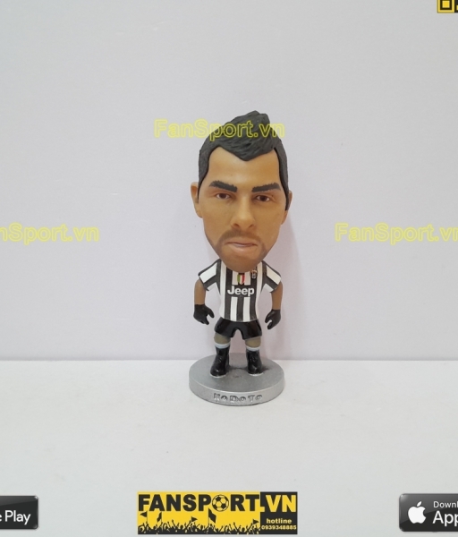 Tượng Carlos Tevez 10 Juventus 2014 2015 home black white kodoto