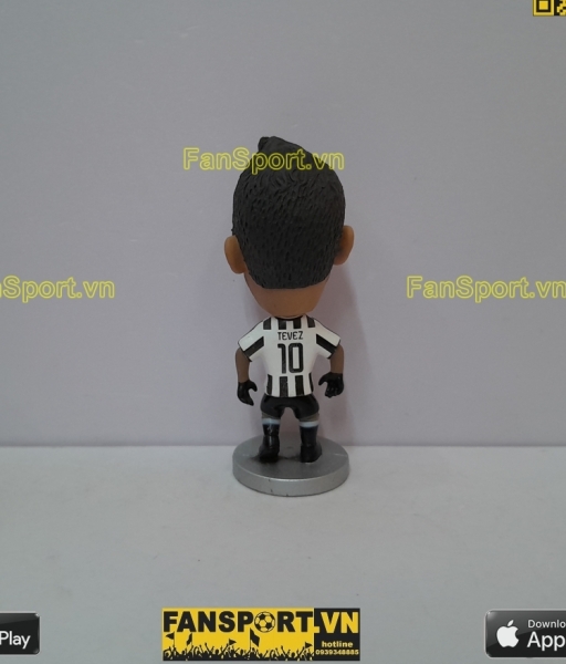 Tượng Carlos Tevez 10 Juventus 2014 2015 home black white kodoto