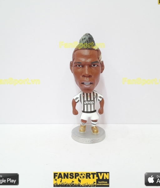 Tượng Paul Pogba 10 Juventus 2015 2016 home black white soccerwe