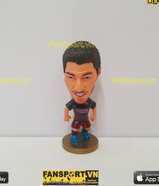 Tượng Luis Suarez 9 Barcelona 2015-2016 home red blue soccerwe