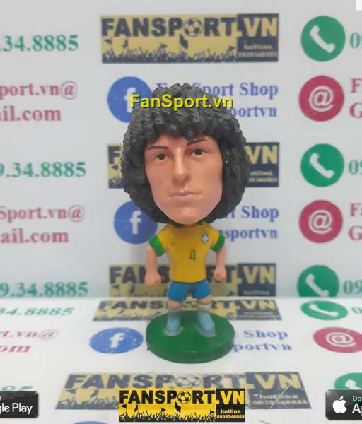 Tượng David Luiz 4 Brazil 2013 2014 home yellow kodoto