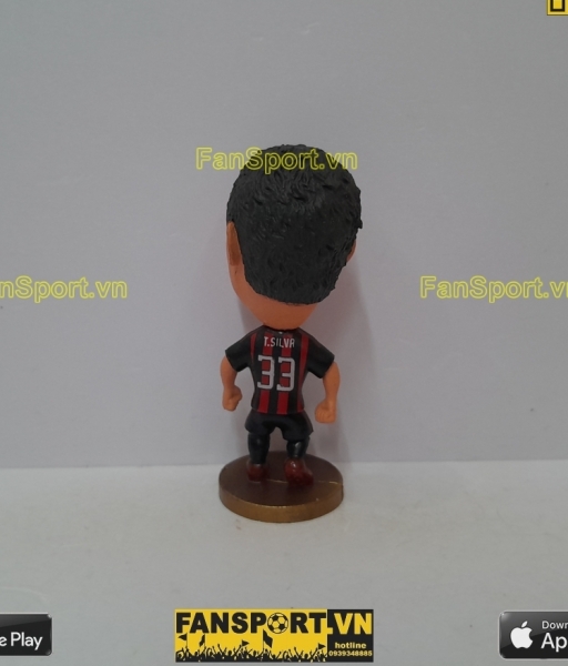 Tượng Thiago Silva 33 AC Milan 2008 2009 home red black soccerwe