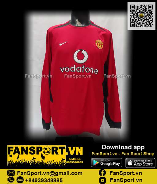Áo đấu Manchester United 2002 2003 2004 home shirt jersey 184948 Nike