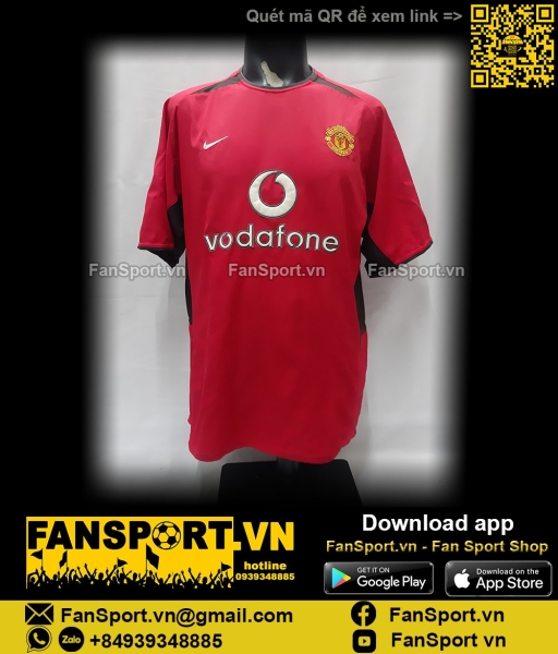 Áo đấu Manchester United 2002 2003 2004 home shirt jersey Nike 184947