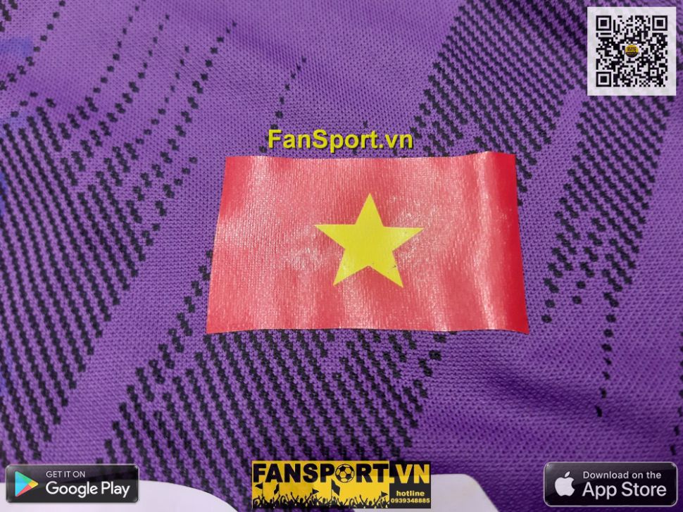 Áo tập luyện Việt Nam 2021 2022 tím Grand Sport training shirt chữ ký