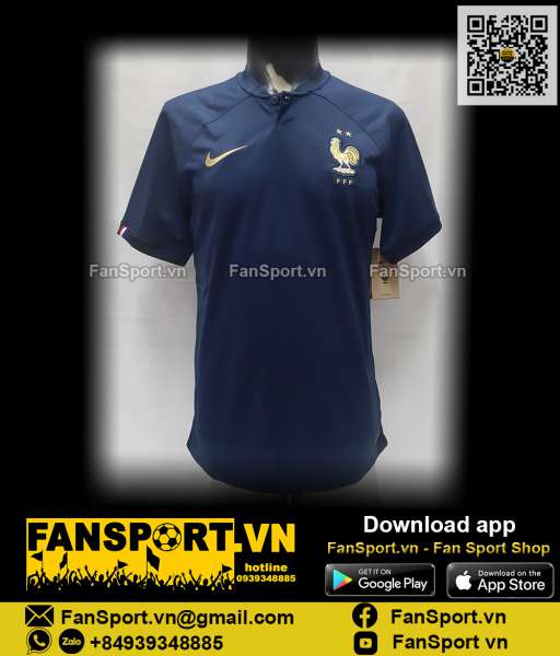 Áo đấu Pháp France 2022 2023 home shirt jersey blue Nike DN0690 BNWT