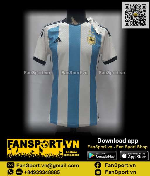 Áo Argentina 2022 2023 home shirt jersey white HF2157 adidas authentic