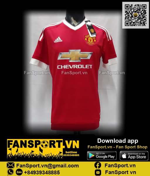 Áo đấu Manchester United 2015-2016 home shirt jersey red AC1414 BNWT