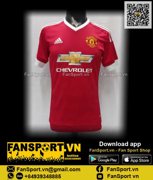 Áo đấu Manchester United 2015-2016 home shirt jersey red AC1414 Adidas