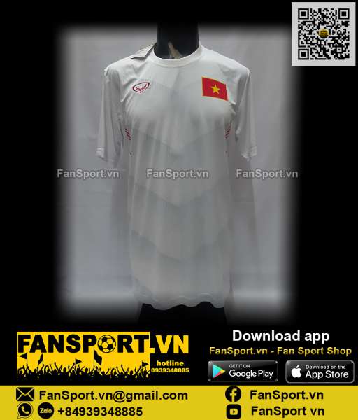 Áo đấu Việt Nam 2016 away trắng Grand Sport Vietnam shirt 038-890 fan