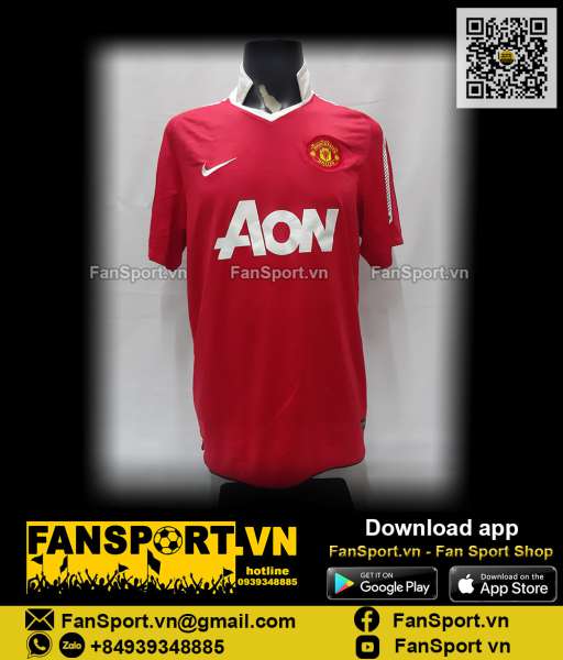 Áo đấu Manchester United 2010-2011 home shirt jersey red 382469 Nike