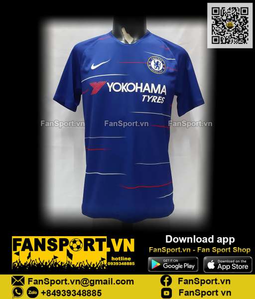 Áo đấu Chelsea 2018 2019 home shirt jersey blue 919009-496 Nike