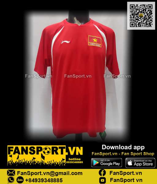 Áo đấu Việt Nam 2007-2008 home đỏ shirt jersey Vietnam Li-ning BNWT XL
