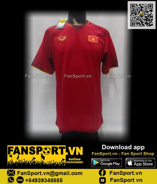 Áo đấu Việt Nam 2018 home đỏ Grand Sport shirt jersey Vietnam BNWT XL