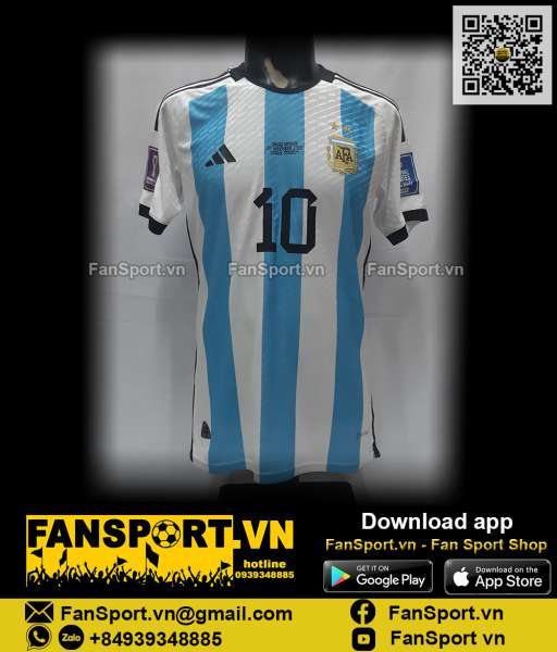 Áo Messi Argentina 2022 2023 home shirt jersey HF2157 adidas authentic
