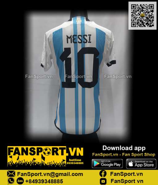 Áo Messi Argentina 2022 2023 home shirt jersey HF2157 adidas authentic
