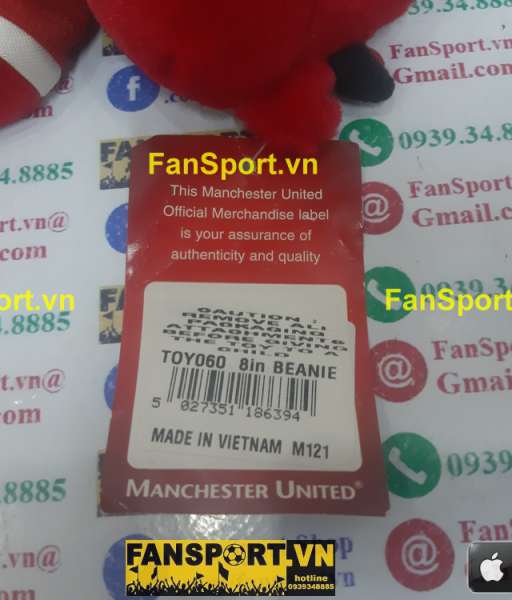 Thú bông 20cm Fred the Red mascot Manchester United red Sharp M121 new